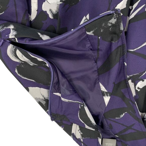 Ann Taylor Petite Floral Pleated Purple Skirt Y2K Vintage Size 4 Petite - Picture 4 of 6